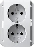 Gira 273127, Gira 273127 SCHUKO 2-fach SH f. UP-Dose 1-fach System 55 Reinwei&szlig;...