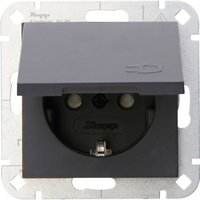 Kopp 1fach Einsatz Schutzkontakt-steckdose Mit Klappdeckel Hk 07 Anthrazit 940115001