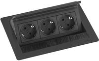 EVOline Steckdosenelement EVOline Flip Top Push 230 V - schwarz strukturiert , 3