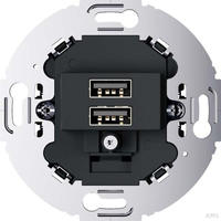 Berker 260215, Berker 260215 USB Ladesteckdose Unterputz 230V, 2-fach, 3.0A, runder
