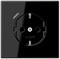 JUNG SCHUKO Steckdose mit USB Typ C LS1520-18CSW - Schwarz