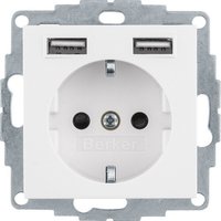 BERKER Steckdose SCHUKO/USB Q.1/3/7/9 polarwei&szlig; 48036089