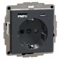 Merten MEG2367-0414, Merten MEG2367-0414 Schuko Steckdose mit USB Ladeger&auml;t