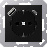 JUNG A1520-15CASWM, Jung A1520-15CASWM SCHUKO-Steckdose mit USB Typ AC (max. 3A) mit