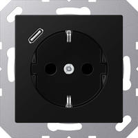 Jung SCHUKOsteckdose m.USB A1520-18CSWM Typ C graphitschwarz matt