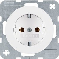 Berker 41432089, Berker 41432089 Steckdose SCHUKO R.1/R.3 Polarwei&szlig; gl&auml;nzend