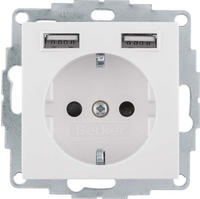 Berker 48038982, Berker 48038982 Steckdose SCHUKO/USB A-A, S.1, wei&szlig; gl.