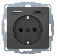 BERKER 48041606, Berker Steckdose SCHUKO/USB anthrazit matt 48041606 - 48041606