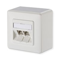 Metz Connect C6Amodul 270&deg; - Steckdosenauslass - RJ 45 - 2 Netzwerksteckdosen - Pure