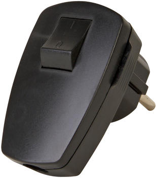 Kopp Schutzkontakt-Stecker mit Schalter schwarz (1704.0500.9)
