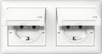 Gira Steckdose Standard 55 415803, Set, IP44, Unterputz, 2-fach, mit Deckel,