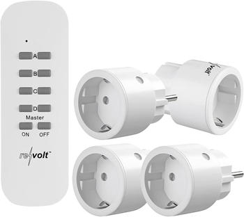 Revolt Mini-Funksteckdosen 4er-Set