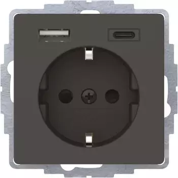 Berker Steckdose SCHUKO/USB A-C Q.1/Q.3 anthrazit samt lackiert