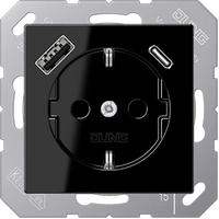 JUNG A1520-15CASW, Jung A1520-15CASW SCHUKO-Steckdose mit USB Typ AC (max. 3A)...