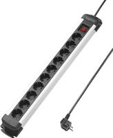 Sygonix SY-4538266 Steckdosenleiste mit Schalter 10fach Schwarz, Silber Schutzkontakt