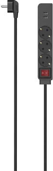 Hama Steckdosenleiste 3-fach USB-A 17W 1,4 m schwarz (223182)