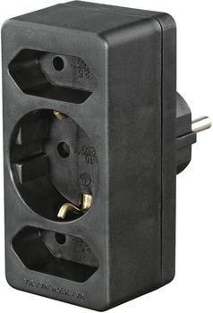Hama Steckdosenadapter 3-fach 1x Schuko + 2x Euro schwarz (223216)