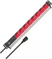 Brennenstuhl 1390007118 Steckdosenleiste 19 Zoll Silber, Rot Kaltger&auml;testecker 1St.