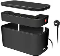 Outlet Strip, Storage box w/4 safety + 1 Euro socket, with 3 USB port PD 20W (2x