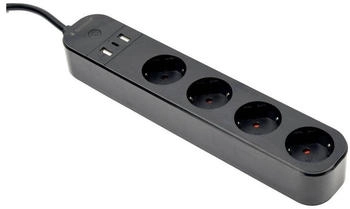 Gembird TSL-PS-S4U-01 Steckdosenleiste Schwarz Schutzkontakt 1St.