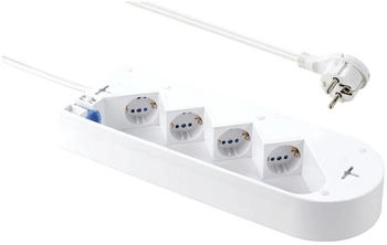 Sygonix SY-5228510 Steckdosenleiste mit Schalter 4fach Wei&szlig; Schutzkontakt 1St.