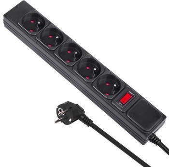 Maclean Power strip 5 sockets overload protection White