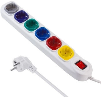 Maclean Power strip 6 sockets switch White