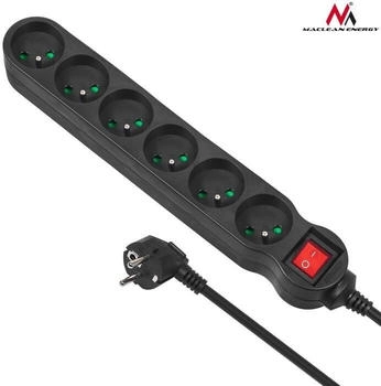 Maclean Power strip 6 sockets 5 m Black switches