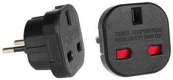 Maclean UK to EU plug adapter Black