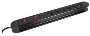 Perel 6-socket surge protector power strip French ground