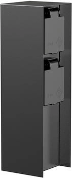 ledscom.de POMI für außen IP44 2-fach Edelstahl schwarz eckig 23 cm