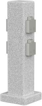 ledscom.de POCK für außen IP44 4-fach grau (Stein-Optik) eckig 40 cm