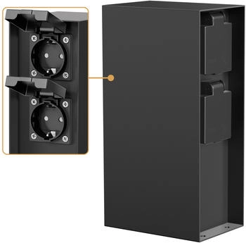 ledscom.de POMI für außen IP44 4-fach Edelstahl schwarz eckig 23 cm