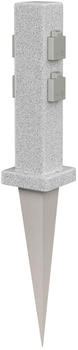 ledscom.de POCK mit Erdspieß für außen 4-Fach Stein-Optik eckig 39,5cm