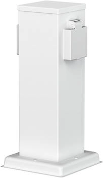 ledscom.de POLLY für außen IP44 2-fach Edelstahl weiß eckig 27 cm