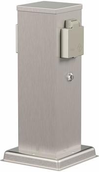 ledscom.de POLLY für außen IP44 Dämmerungssensor 2-fach Edelstahl edelstahl eckig 27 cm