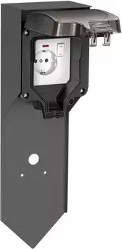 ledscom.de POXO mit Erdspieß für außen IP65 1-fach Edelstahl anthrazit/schwarz eckig 40 cm