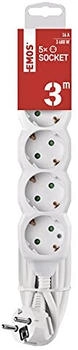 EMOS Steckdosenleiste P0523R 5-fach 3m 1,5mm² weiß (1922050308)