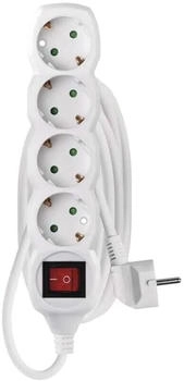 EMOS Steckdosenleiste P1425R 4-fach 3m 1,5mm² Schalter weiß (1922140503)