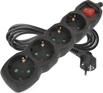 EMOS Steckdosenleiste PC1423R 4-fach 3m 1,5mm² Schalter schwarz (1922340301)