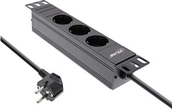 InLine Steckdosenleiste 10" 3-fach Schutzkontakt ohne Schalter 2m schwarz (16420I)