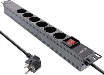 InLine Steckdosenleiste 19" 6-fach Schutzkontakt mit Schalter 2m schwarz (16415S)