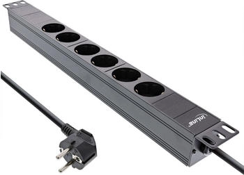 InLine Steckdosenleiste 19" 6-fach Schutzkontakt ohne Schalter 2m schwarz (16415I)