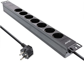 InLine Steckdosenleiste 19" 7-fach Schutzkontakt ohne Schalter 2m schwarz (16417I)