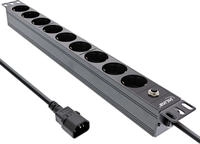 InLine 16429S, 2.00m InLine Strom 19" Steckdosenleiste C14 Schwarz 9 (16429S)