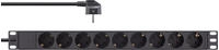 "INLINE - 19"" Steckdosenleiste - 9-fach Schutzkontakt - ohne Schalter - 2m -