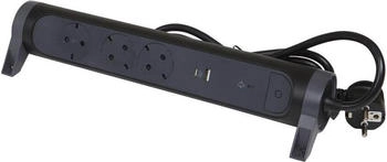 Legrand Steckdosenleiste drehbar 3-fach Steckdose USB-A/USB-C 1,5m schwarz/dunkelgrau (694512)