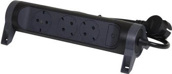 Legrand Steckdosenleiste drehbar 3-fach Wand-/Tischmontage LED-Schalter 1,5m schwarz/dunkelgrau (694528)