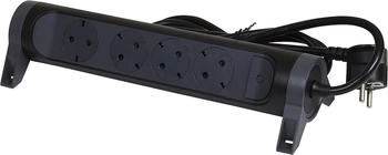 Legrand Steckdosenleiste drehbar 4-fach Wand-/Tischmontage LED-Schalter 3m schwarz/dunkelgrau (694537)