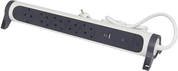 Legrand Steckdosenleiste drehbar 5-fach Steckdose USB-A/USB-C 1,5m ultraweiß/dunkelgrau (694510)
